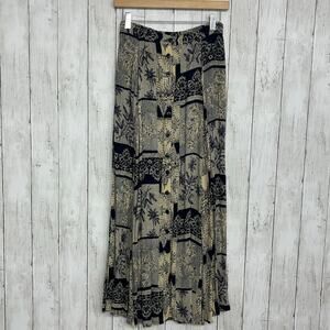 Zachi Button Down Flowy Floral Lightweight Tropical Maxi Skirt Small